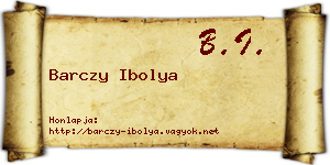 Barczy Ibolya névjegykártya